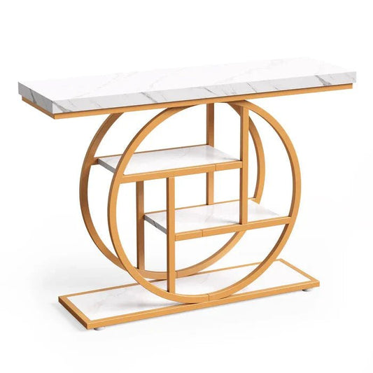 105cm Industrial 4-Tier Sofa Table - 105 cm Console Table | Luxury Home Accessories | Heulog Glow