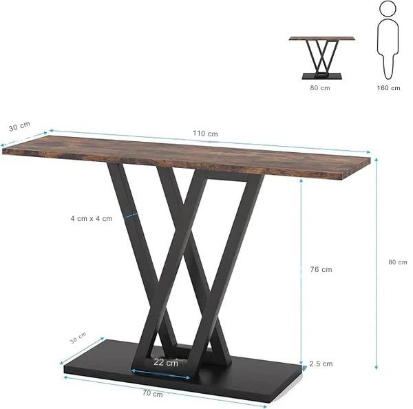 110cm Industrial Console Table for Entryway and Hallway | Luxury Home Accessories | Heulog Glow