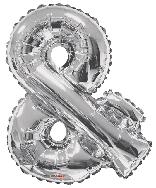 34" Silver Symbol &amp; Balloon