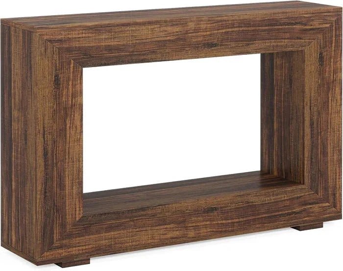 120cm Modern Rustic Console Table - Bold Hollow Geometric Entryway & Accent Sideboard | Luxury Home Accessories | Heulog Glow