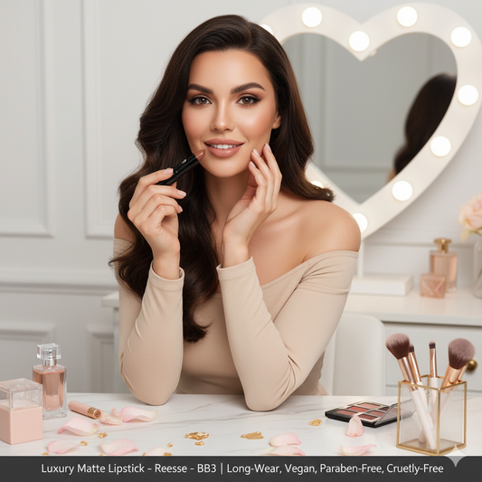 Luxury Matte Lipstick – Reese – BB3 | Long-Wear, Vegan, Paraben-Free, Cruelty-Free
