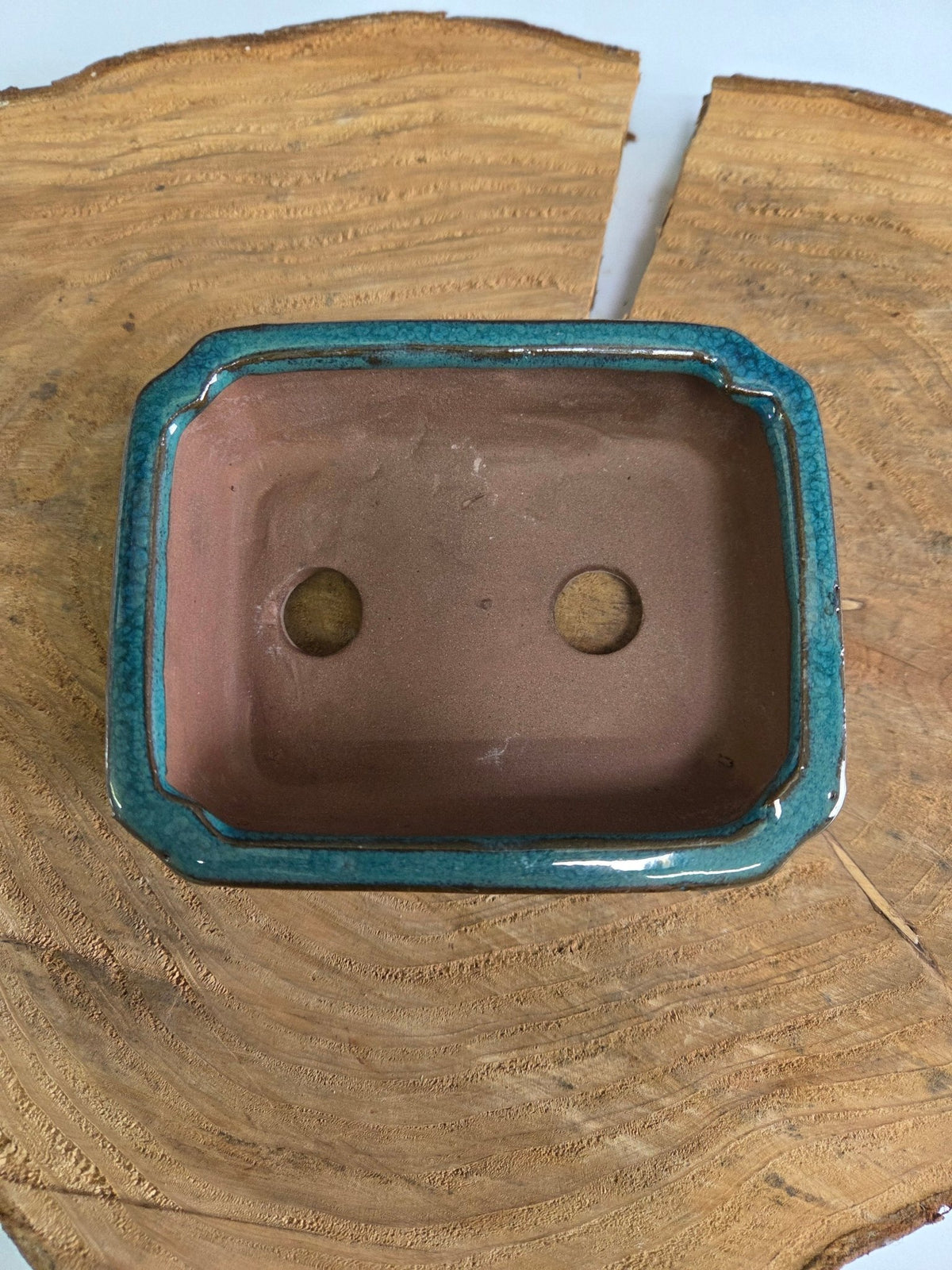 12cm Glazed Bonsai Pot | Rectangle | 12cm x 10cm x 5cm | Light Blue | Luxury Home Accessories | Heulog Glow