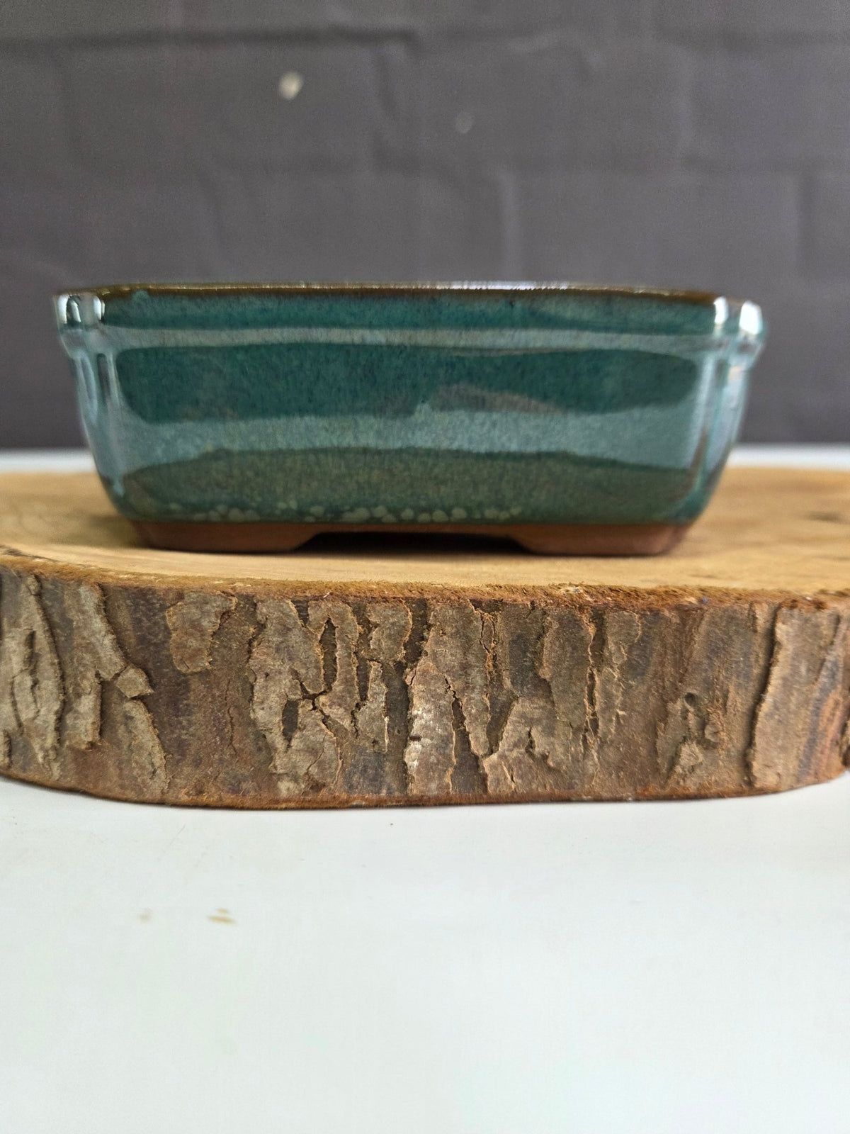 12cm Glazed Bonsai Pot | Rectangle | 12cm x 10cm x 5cm | Light Blue | Luxury Home Accessories | Heulog Glow
