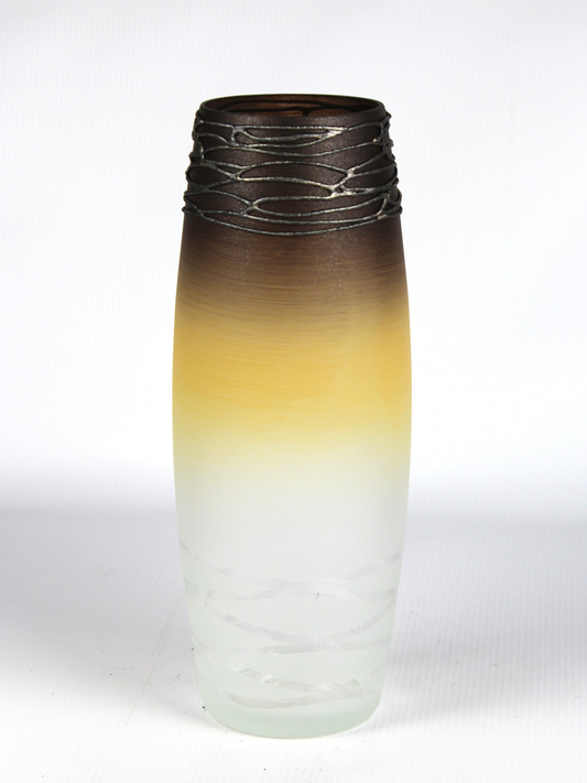 table brown art decorative glass vase 7736/300/sh347.1