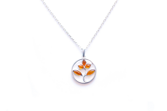 Amber Tree Charm Pendant