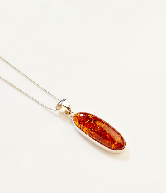 OOAK Golden Hollow Amber Pendant