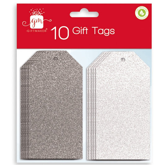Light &amp; Dark Silver Gift Tags (Pack of 10)