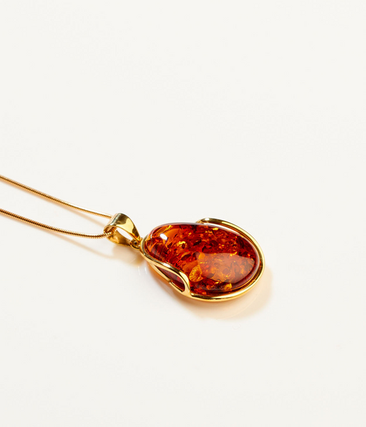 OOAK Golden Aura Amber Pendant