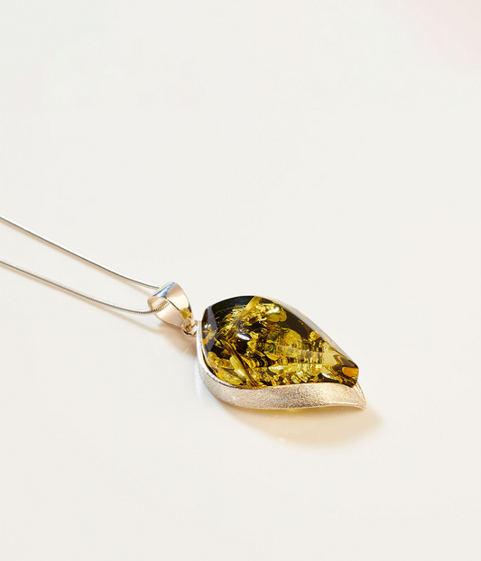 OOAK Green Verdure Flame Pendant