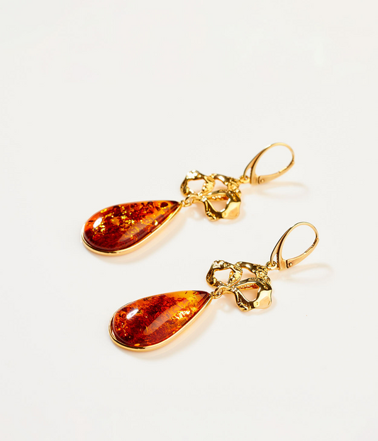 OOAK Luminous Bloom Amber Earrings