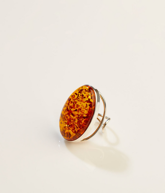 OOAK Solenne Amber Adjustable Ring (SIZE P-U)