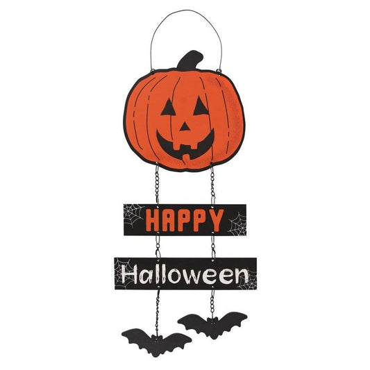 Pumpkin Hanging Sign on Chain