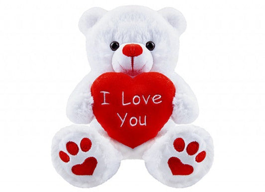 White I Love You Bear with Loveheart (10 inch)
