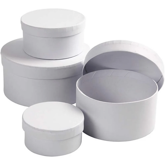 White Round Boxes (Pack of 4)