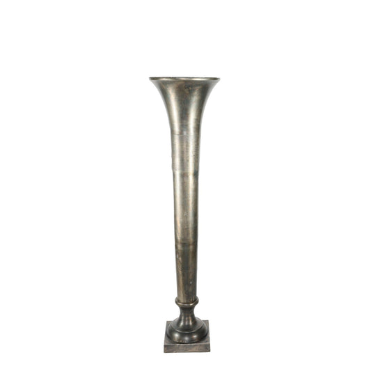 Antique Silver Poseidon Trumpet Vase (117 x 29cm)