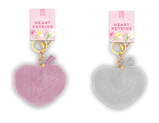 Mothers Day Heart Plush Keyring (Assorted)
