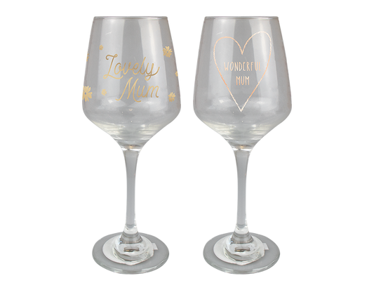 Mothers Day Printed Wine Glass (Assorted)