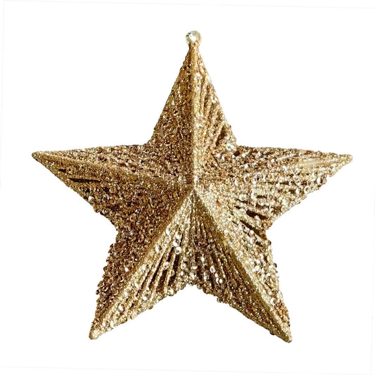 Gold Glitter Star Hanging Decoration (15cm)