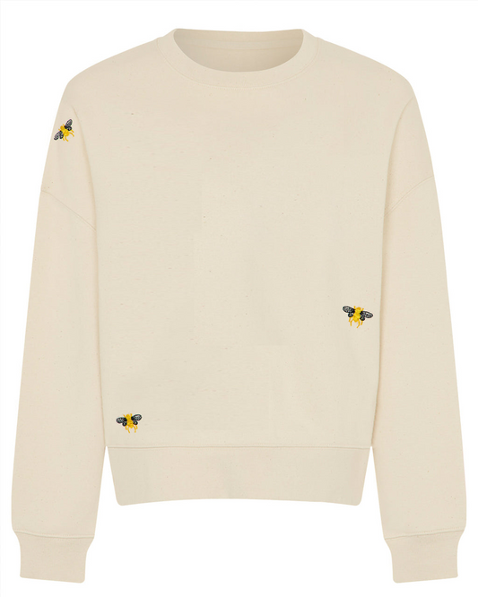Bee Embroidered Organic Cotton Sweatshirt