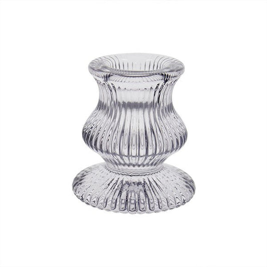 Clear Eliza Glass Taper Candle Holder (6cm)