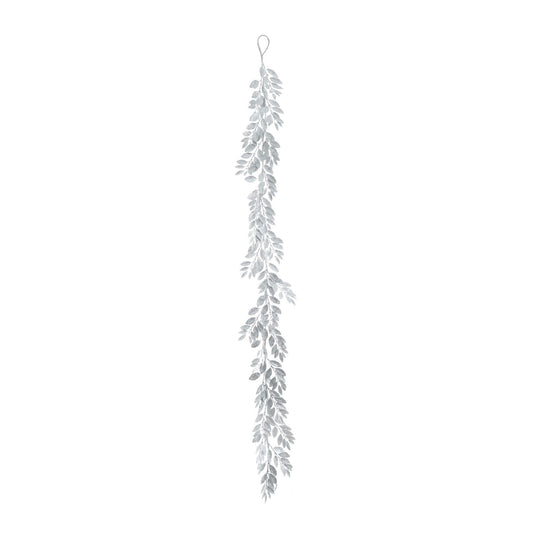 Glitter Leaf Garland - Silver (180cm)