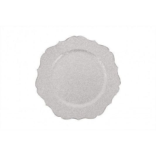 Silver Glitter Charger Plate