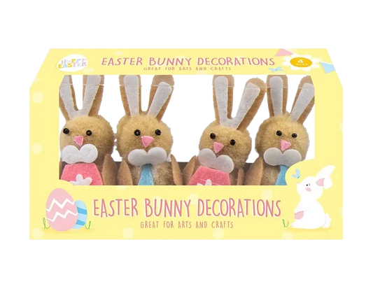 Pack of 4 Easter Bunny Decorations