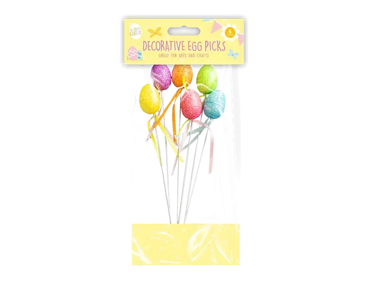 Pack of 6 Mini Decorative Egg Picks