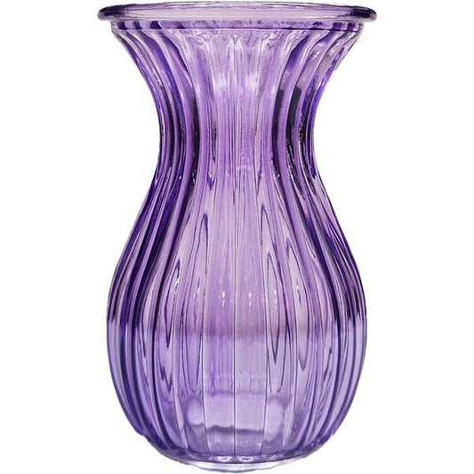 Lilac Harper Fluted &amp; FlaredÂ Glass Vase (14cm)