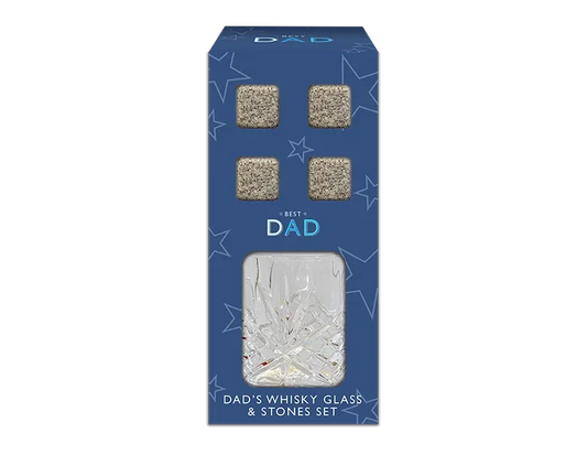Fathers Day Whiskey Glass &amp; Stones Set