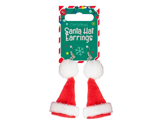 Red Novelty Santa Hat Earrings