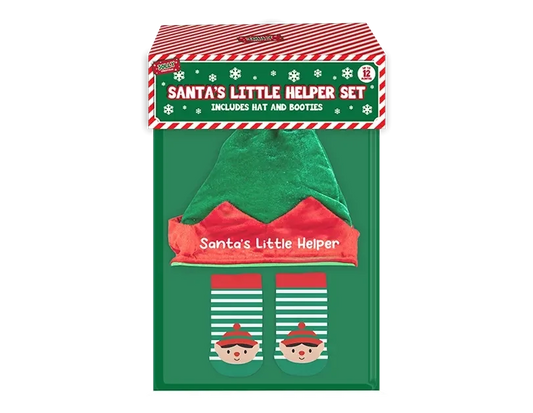 Santas Little Helper Hat &amp; Sock Set
