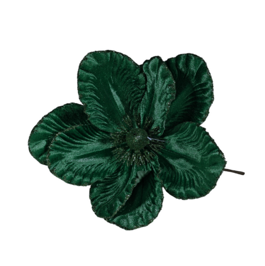 Green Velvet Magnolia with Glitter Edge (Dia20cm)