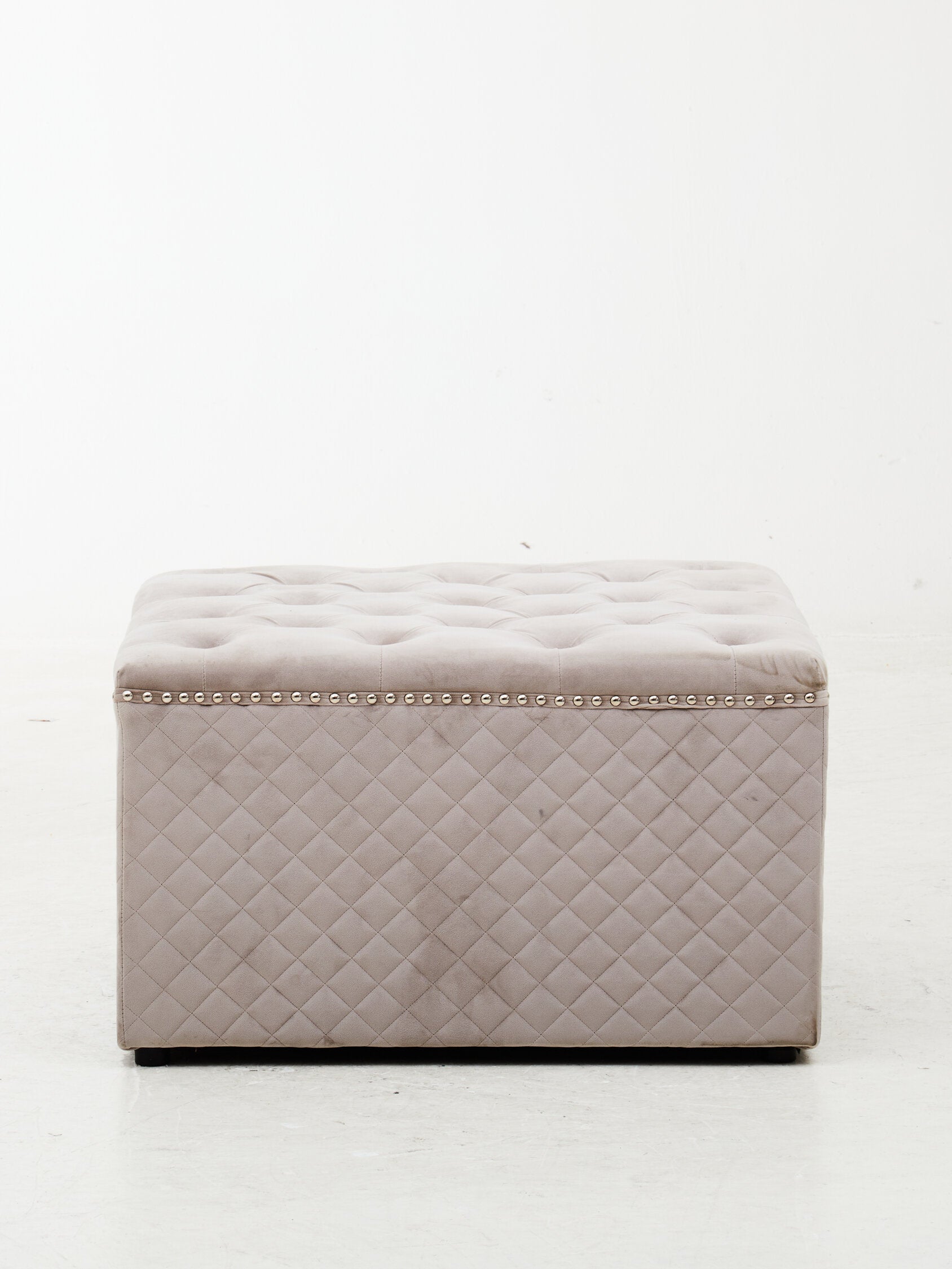 Zamora Square Mink Velvet Ottoman