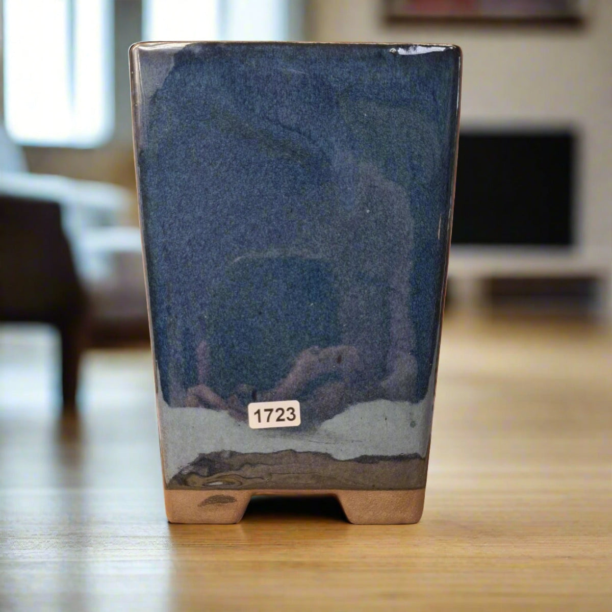 13cm Glazed Bonsai Pot | Cascade | 13cm x 19cm | Blue | Luxury Home Accessories | Heulog Glow