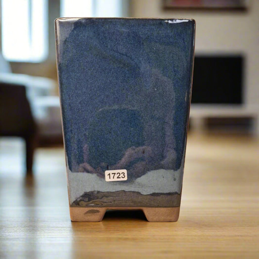 13cm Glazed Bonsai Pot | Cascade | 13cm x 19cm | Blue | Luxury Home Accessories | Heulog Glow