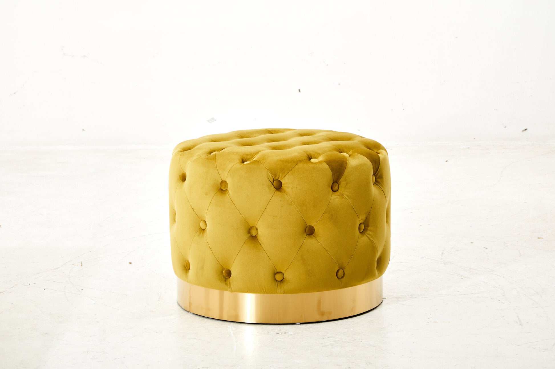 Loretta Pistachio Velvet Stool With Matte Gold Finish Base