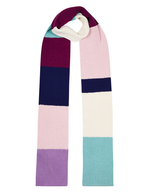 Ribbed Colour Block Wool & Cashmere Scarf