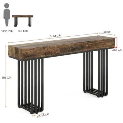 140cm Console Table, Modern Entryway Table with Metal Legs | Luxury Home Accessories | Heulog Glow