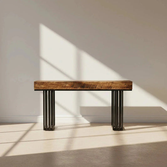 140cm Console Table, Modern Entryway Table with Metal Legs | Luxury Home Accessories | Heulog Glow