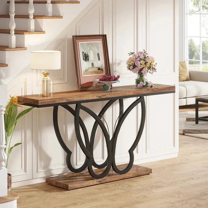140cm Console Table Sofa Table with Butterfly Metal Frame | Luxury Home Accessories | Heulog Glow
