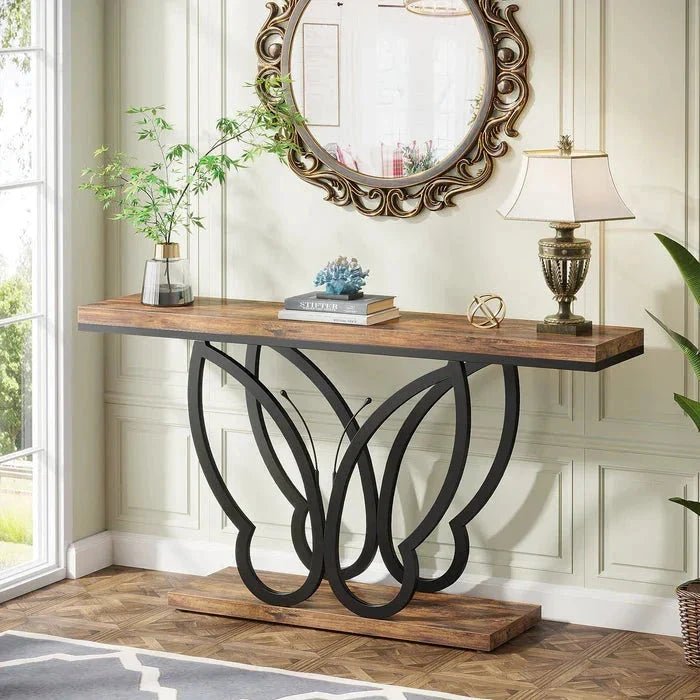 140cm Console Table Sofa Table with Butterfly Metal Frame | Luxury Home Accessories | Heulog Glow