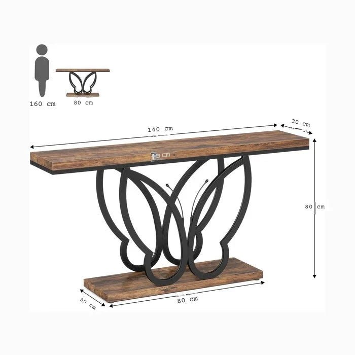 140cm Console Table Sofa Table with Butterfly Metal Frame | Luxury Home Accessories | Heulog Glow