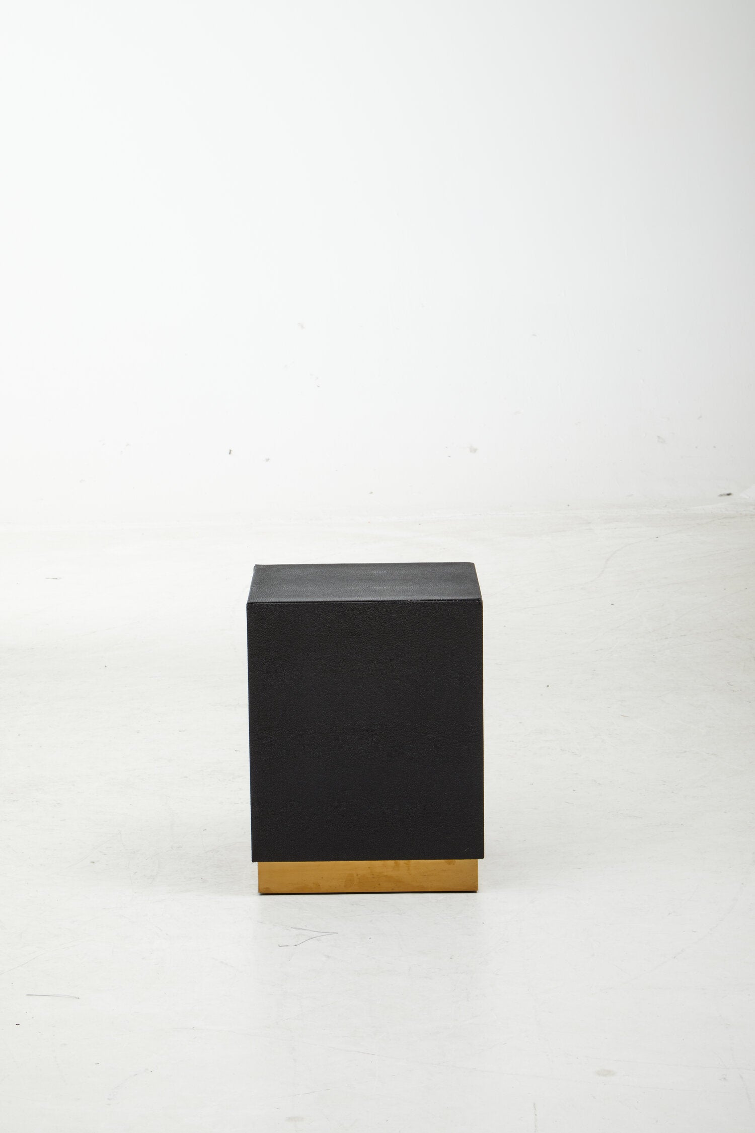 Cardoba Square Black Shagreen Effect Side Table and Stool