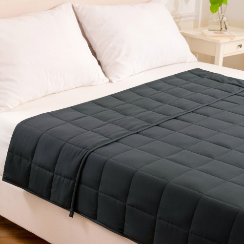 W-BLANKET - Good Nite Weighted Blanket 150×200 cm - Glass Beads, Breathable Microfibre, Even Weight for Calm, Cosy Sleep - Grey