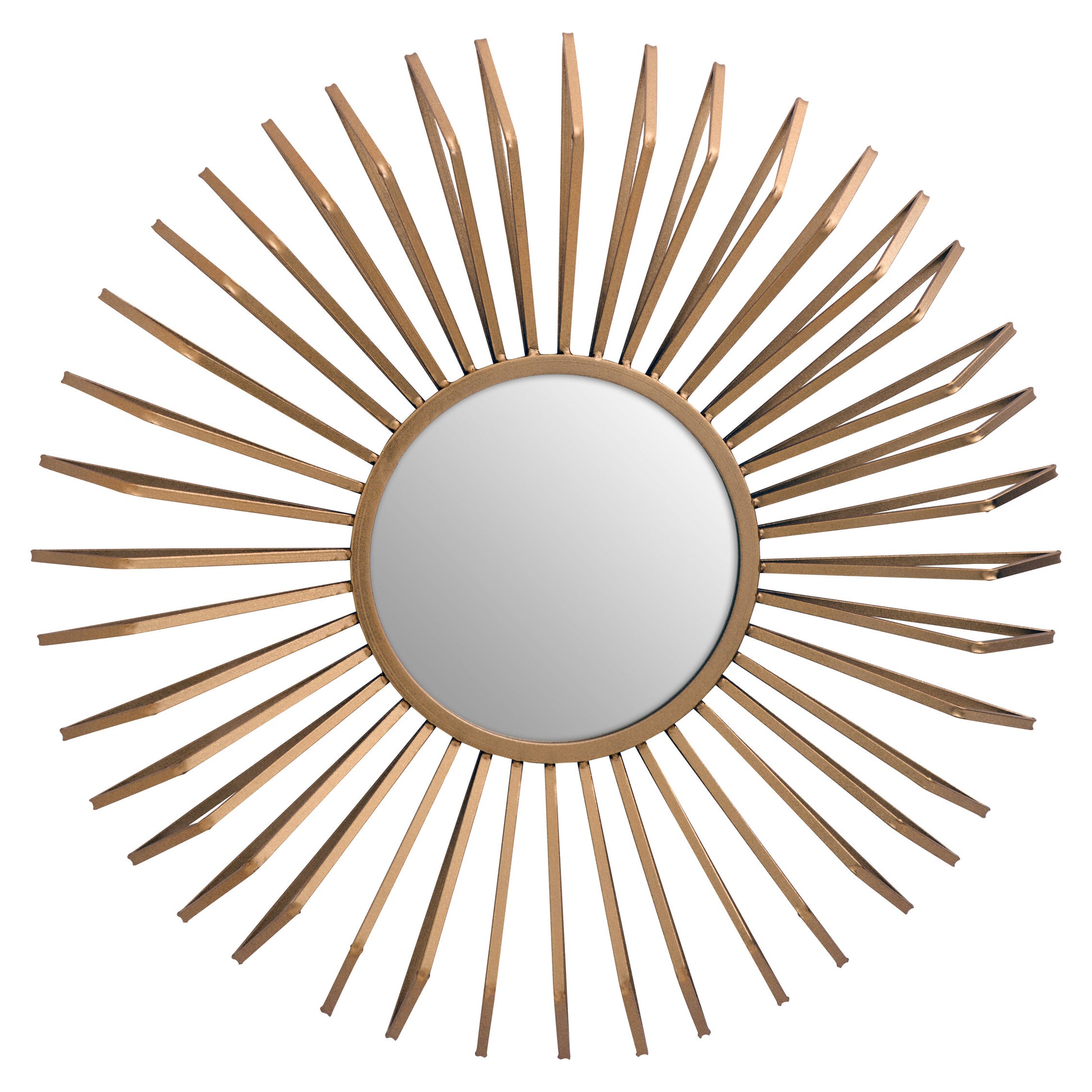 Matera Gold Finish 3D Sunburst Metal Wall Mirror