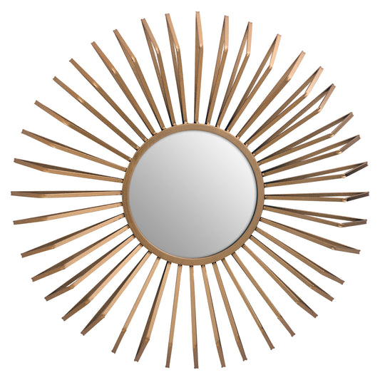 Matera Gold Finish 3D Sunburst Metal Wall Mirror