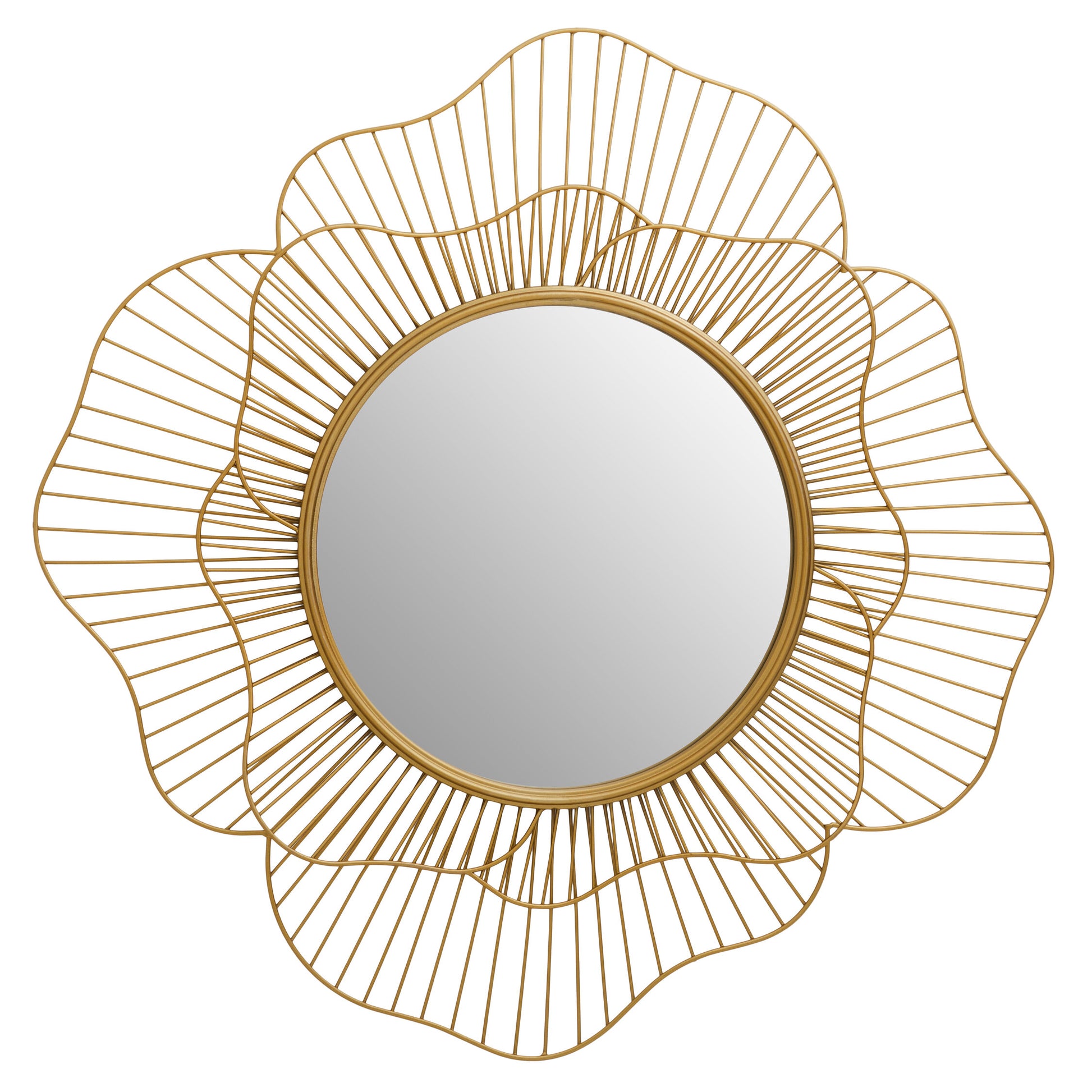 Matera Gold Flower Wall Mirror