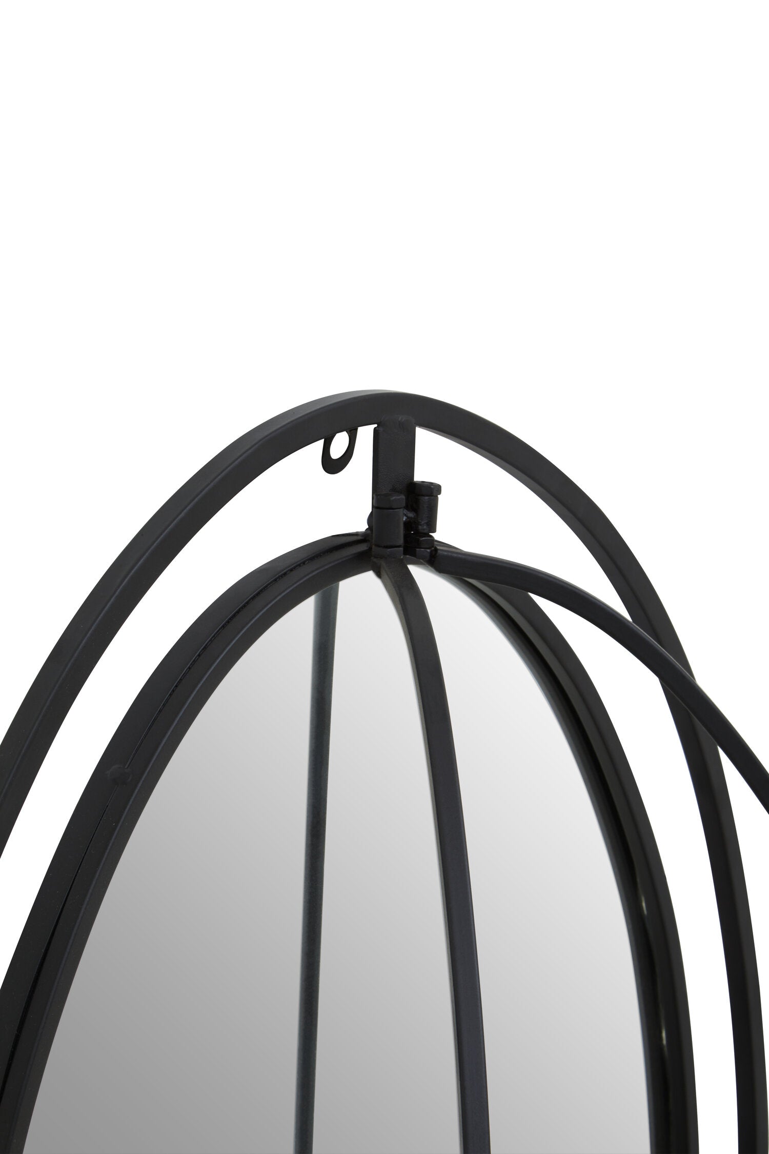 Avento Oval Shelved Black Wall Mirror