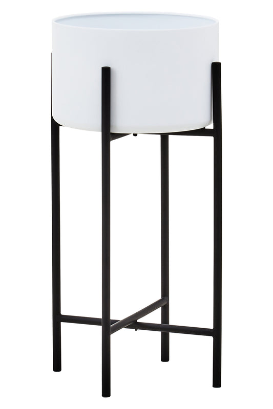 Trosa Large White And Black Floor Standing Planter
